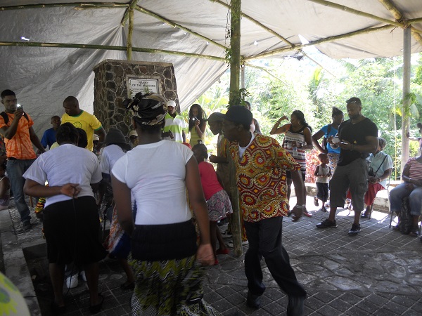 Group from Moore Town dances at Nanny Day Celebrations 2014